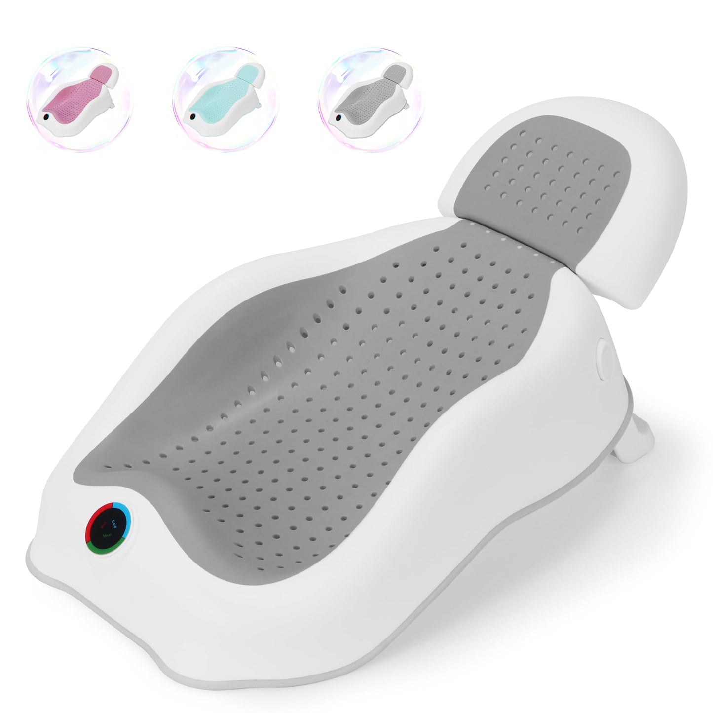 Baby Bath Support Newborn with Thermometer Collapsible