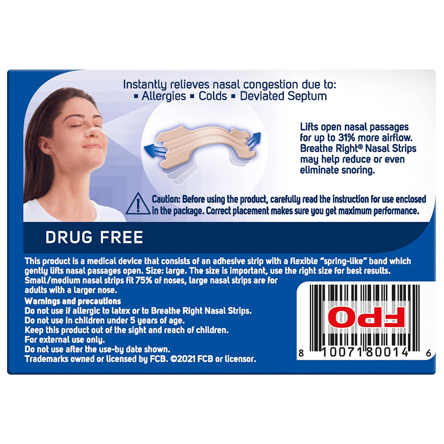 Breathe Right Nasal Strips Original