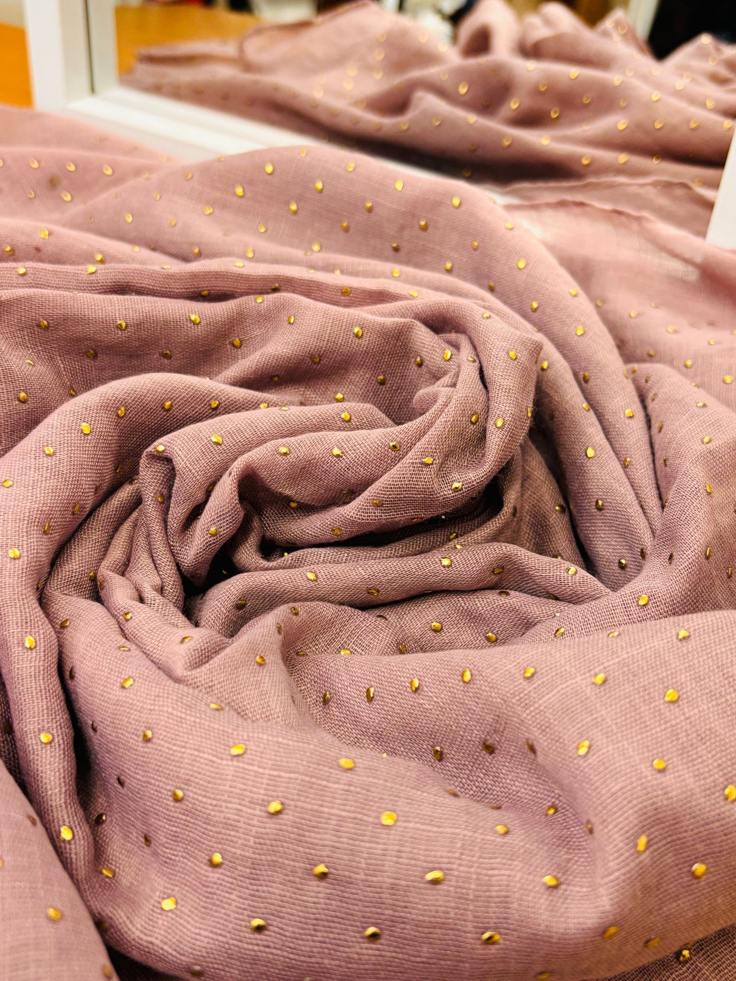 Cotton Hijab With Golden Dott Beautiful, New Design style