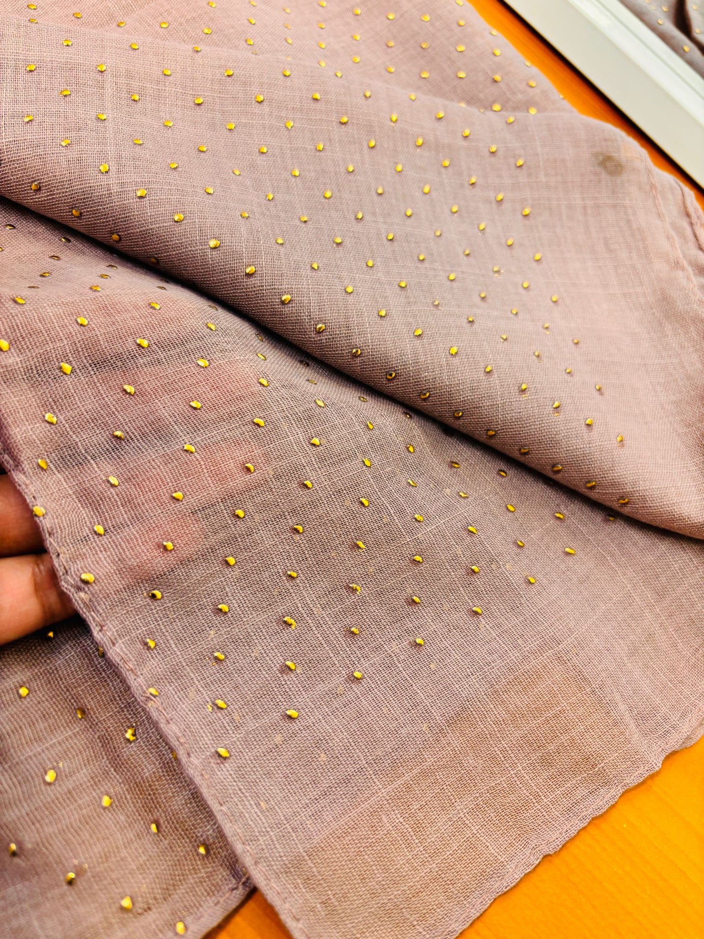 Cotton Hijab With Golden Dott Beautiful, New Design style