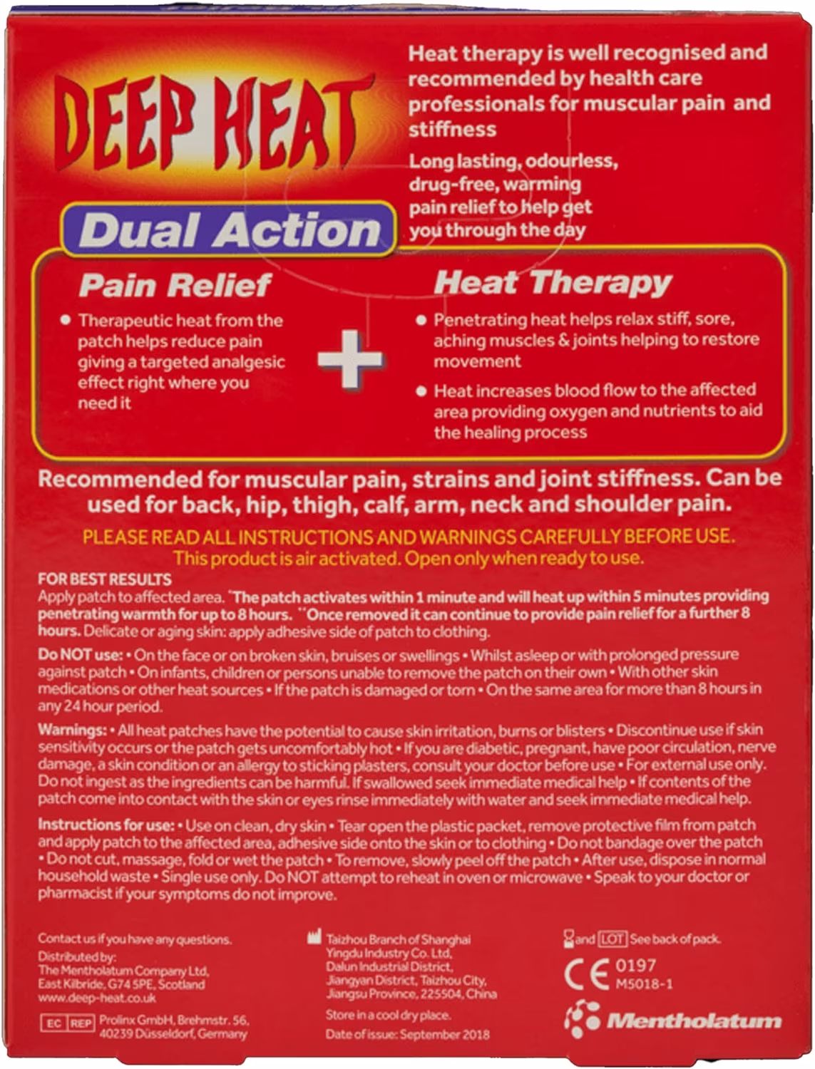 Deep Heat - Pain Relief Heat Patches, For Muscular Aches, Pain & Stiffness (P 4)
