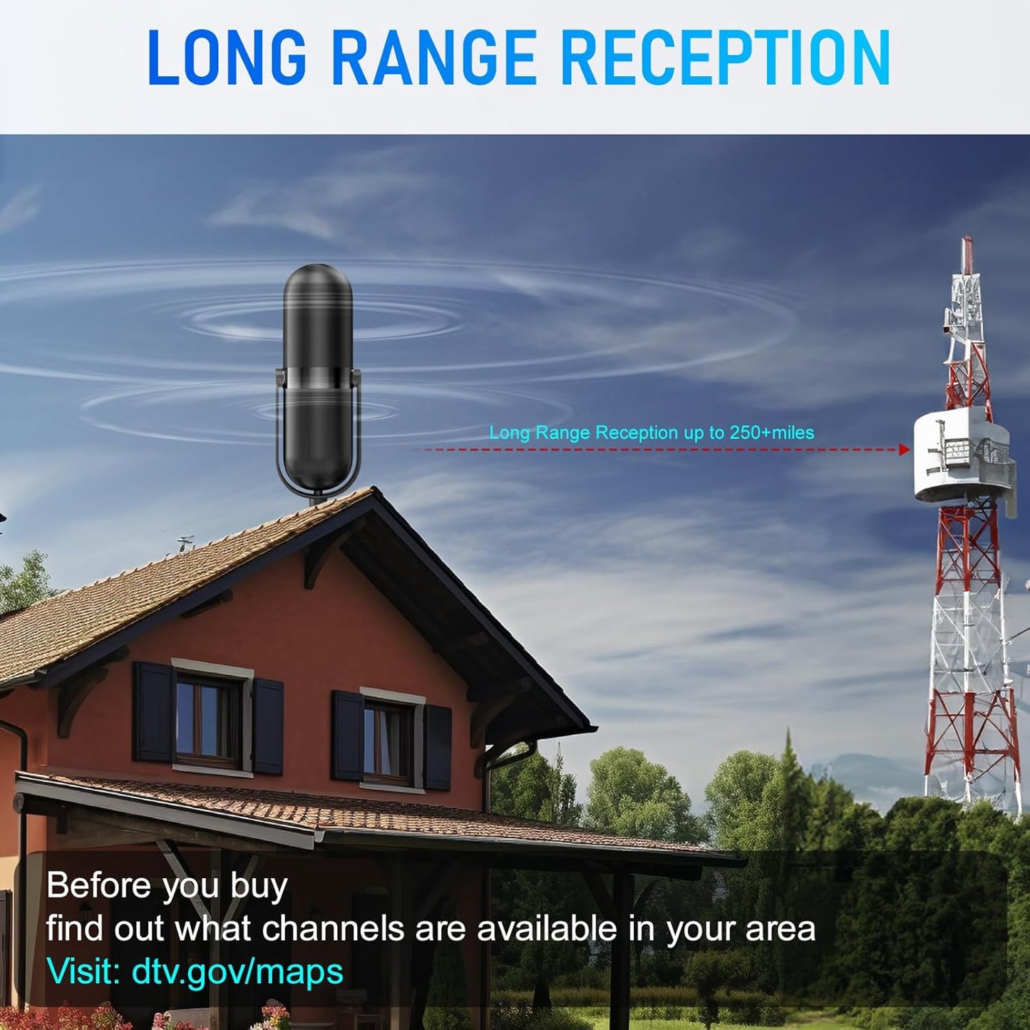 Diswoe TV Aerial, Indoor TV Aerial