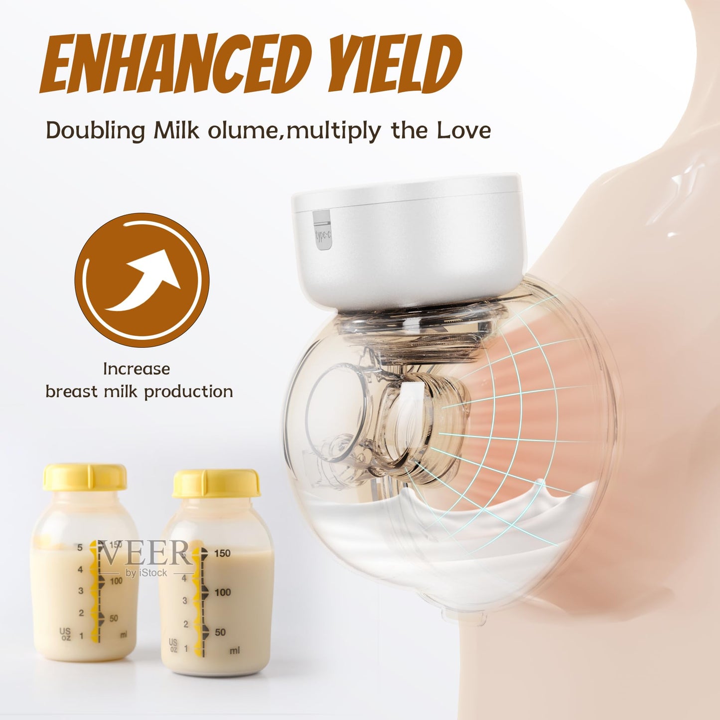 Portable Hands-Free Electric Breast Pump – 9 Levels, 3 Modes, LCD Display, Rechargeable, Painless, 19/21mm Flanges