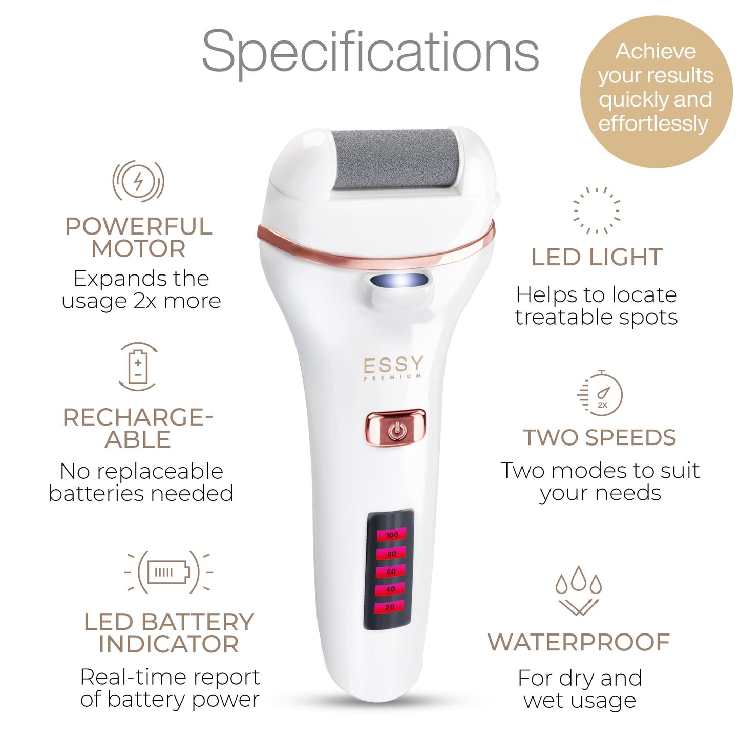 Essy Electric Foot File Pedicure Feet Hard Skin Remover