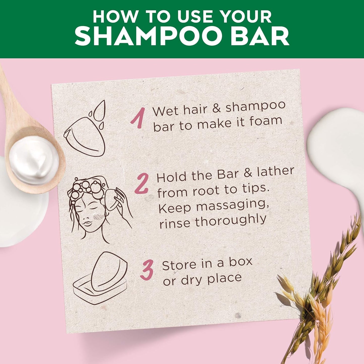 Garnier Delicate Oat Softening Shampoo Bar – Sensitive Scalp & Fragile Hair, Gentle & Nourishing, Clear