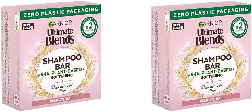 Garnier Delicate Oat Softening Shampoo Bar – Sensitive Scalp & Fragile Hair, Gentle & Nourishing, Clear