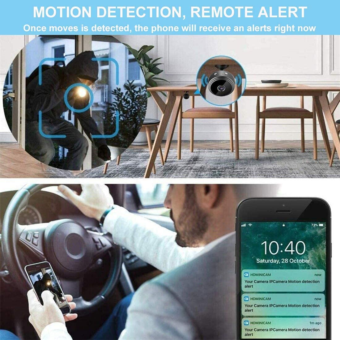 KXYINOS WiFi Camera 1080P HD Nanny Camera with Night Vision