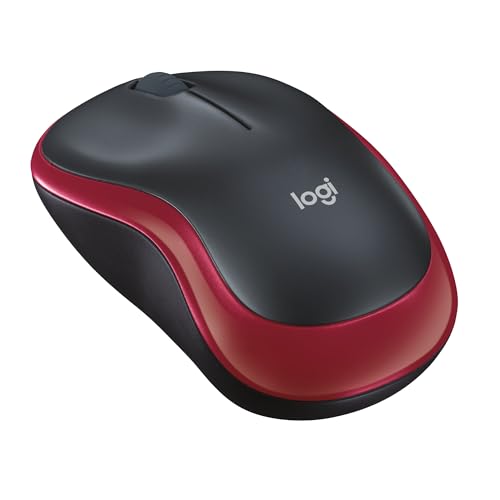 Logitech M185 Wireless Mouse, 2.4GHz with USB Mini Receiver, 12-Month Battery Life, 1000 DPI Optical Tracking, Ambidextrous, Compatible with PC, Mac, Laptop - Grey