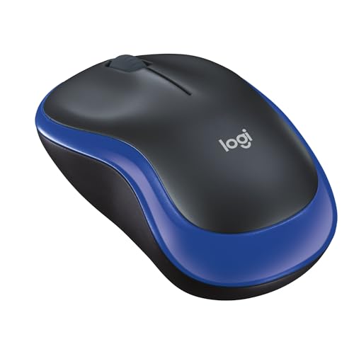 Logitech M185 Wireless Mouse, 2.4GHz with USB Mini Receiver, 12-Month Battery Life, 1000 DPI Optical Tracking, Ambidextrous, Compatible with PC, Mac, Laptop - Grey