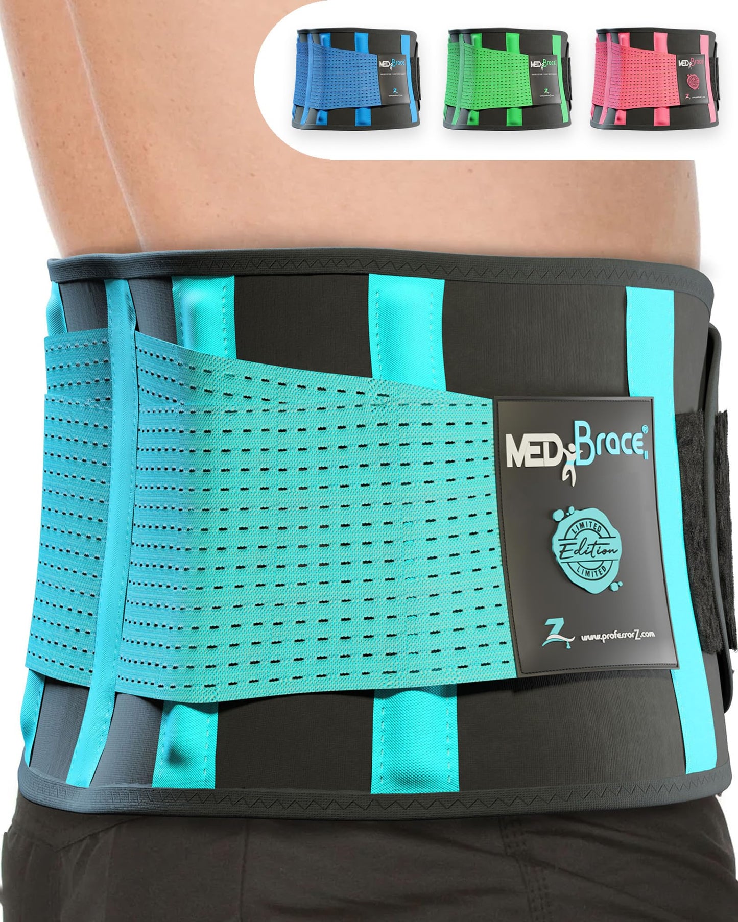 MEDiBrace Back Support Belt Back Brace for Lower Lumbar Pain Relief for Men and Women - Medical Grade Orthopaedic Waist Compression for Sciatica Nerve, Scoliosis