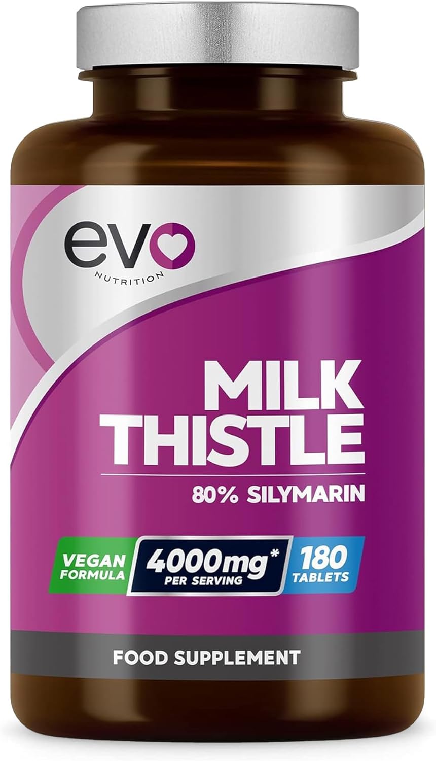 Milk Thistle Tablets 4000mg | 80% Silymarin | 180 Tablets | High Strength Vegan Supplement | Liver Support | Milk Thistle Capsules Alternative | Made in the UK