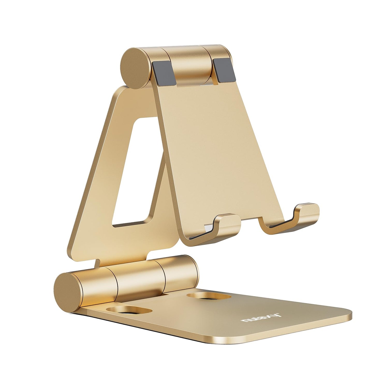 NULAXY Phone Stand, Fully Foldable Angle Height Adjustable Mobile Phone Holder Stand Dock Aluminum Desk Compatible with iPhone 15 14 13 12 11 Pro Max, HUAWEI, Galaxy, All Phones