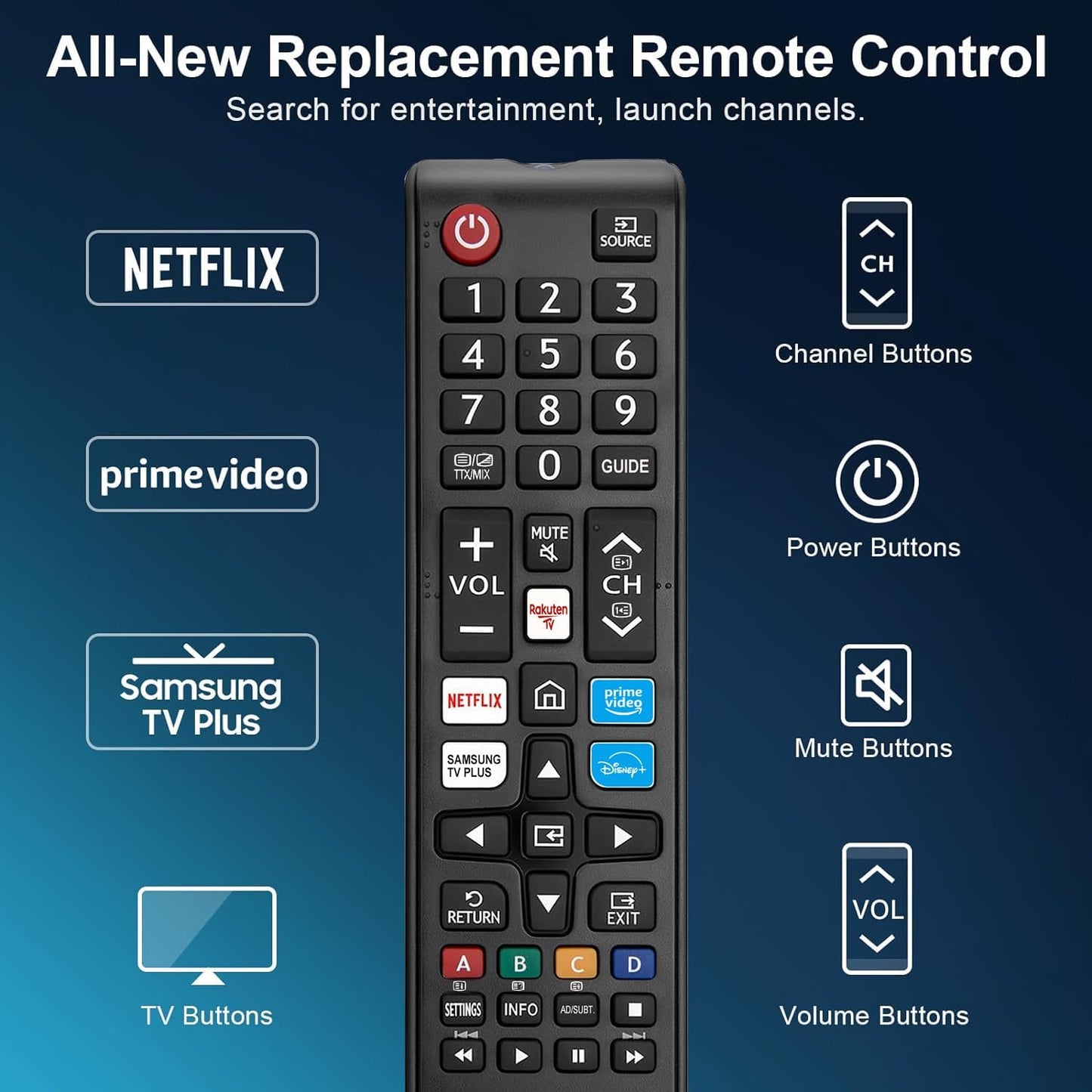 New Universal Samsung Tv Remote Control All LCD LED HDTV 3D Curved Frame Solar TVs
