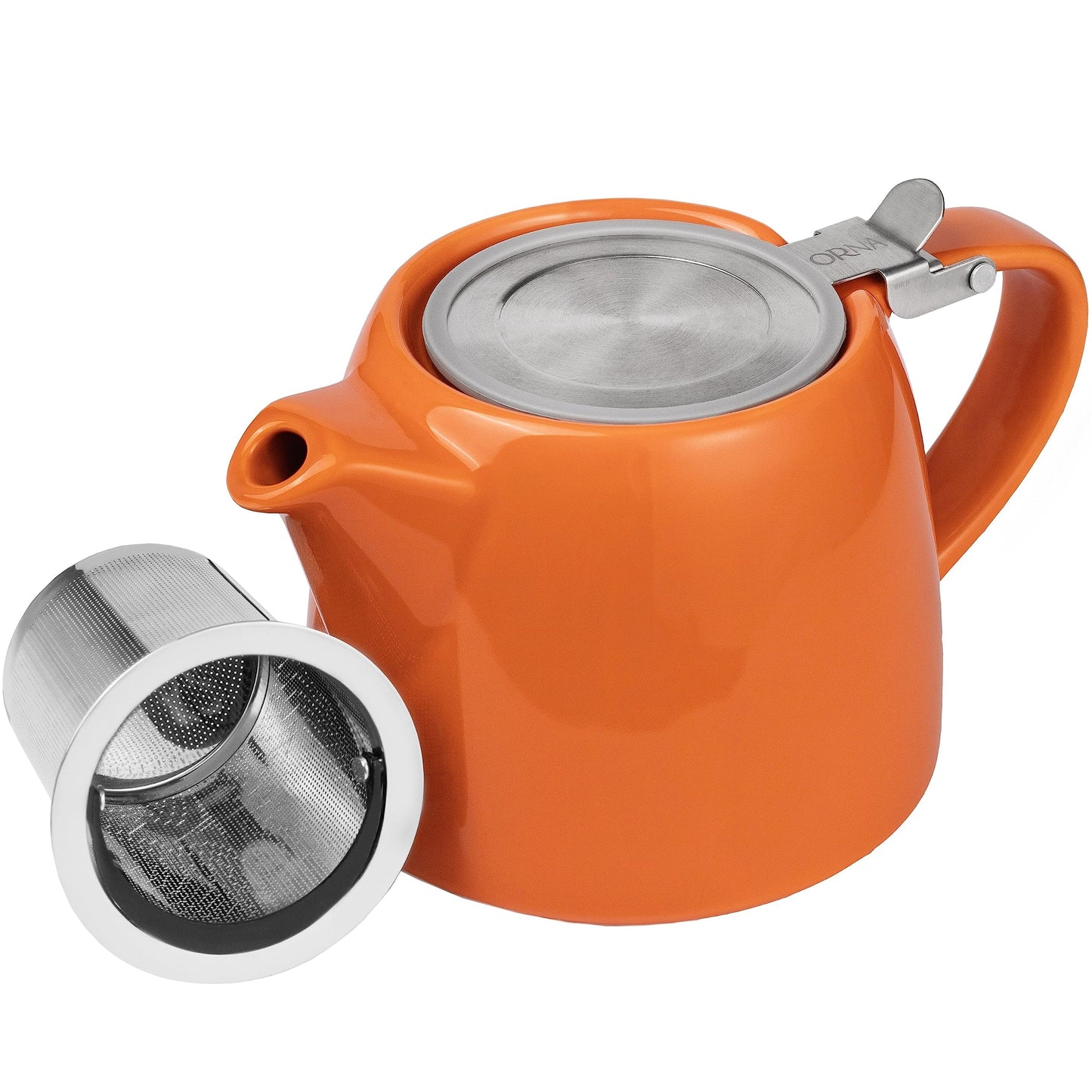 3ORNA Ceramic Loose Leaf Teapot with Infuser Strainer and Lid – Small Porcelain Tea Pot Brewer for One or 2 Person