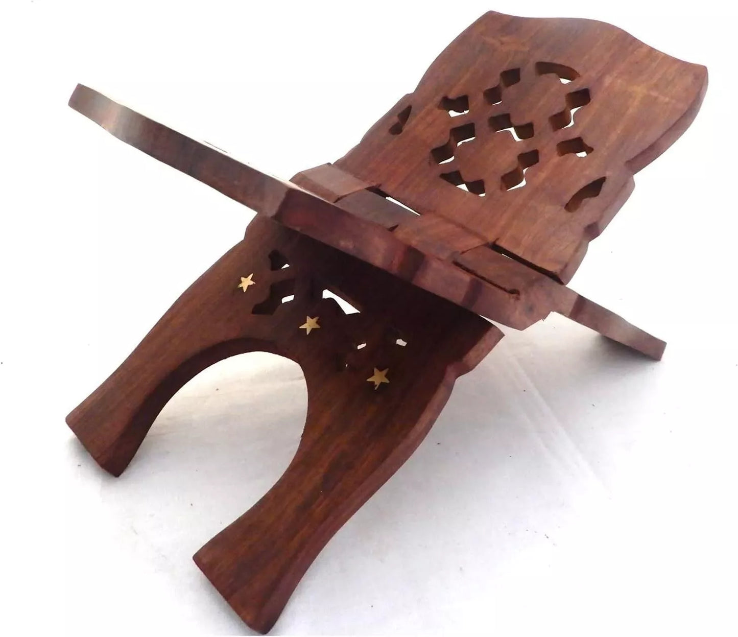 Quran Stand /Rehal (Brass Inlay) Quality Wooden Book Holder (Various Sizes)REHAL