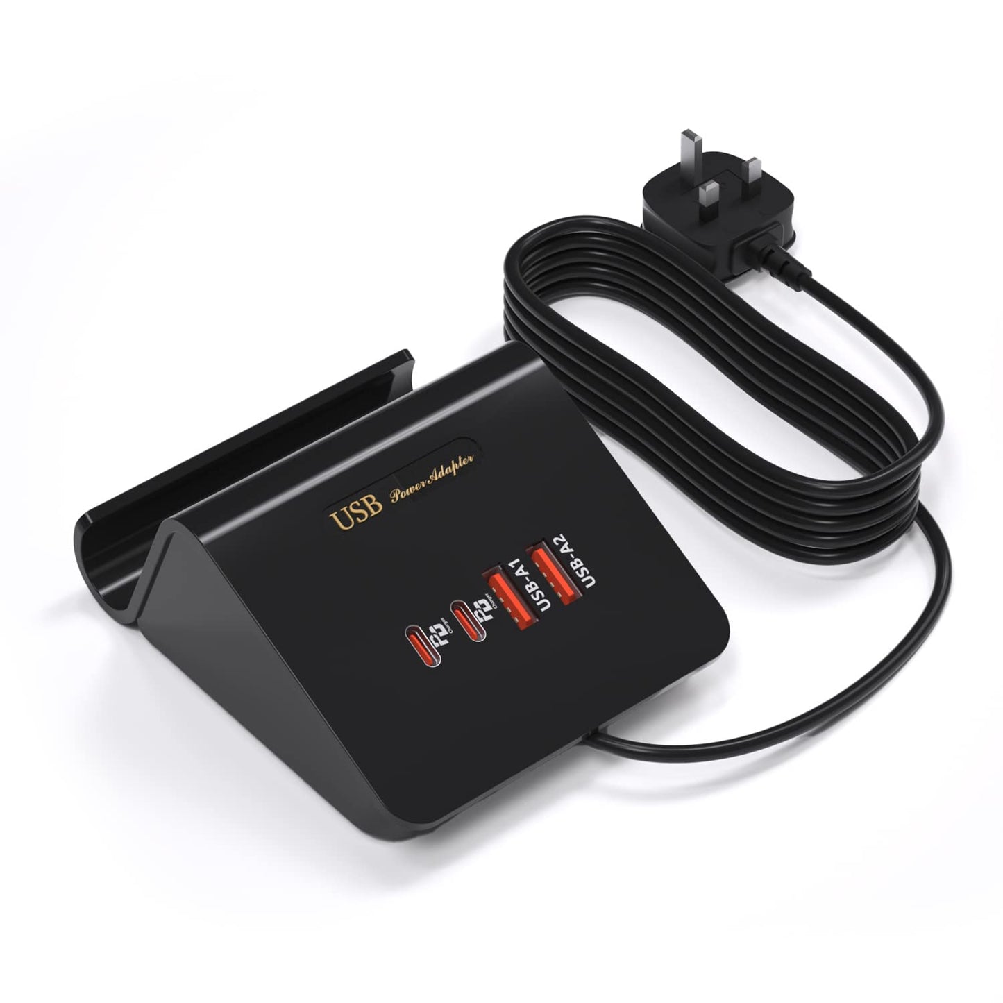 Qurzou USB Charging Station 25W USB Fast Charger Plug,Multi USB Wall Charger for iPhone 15/14/13/12,Samsung Galaxy S23/S22/S21,Android etc