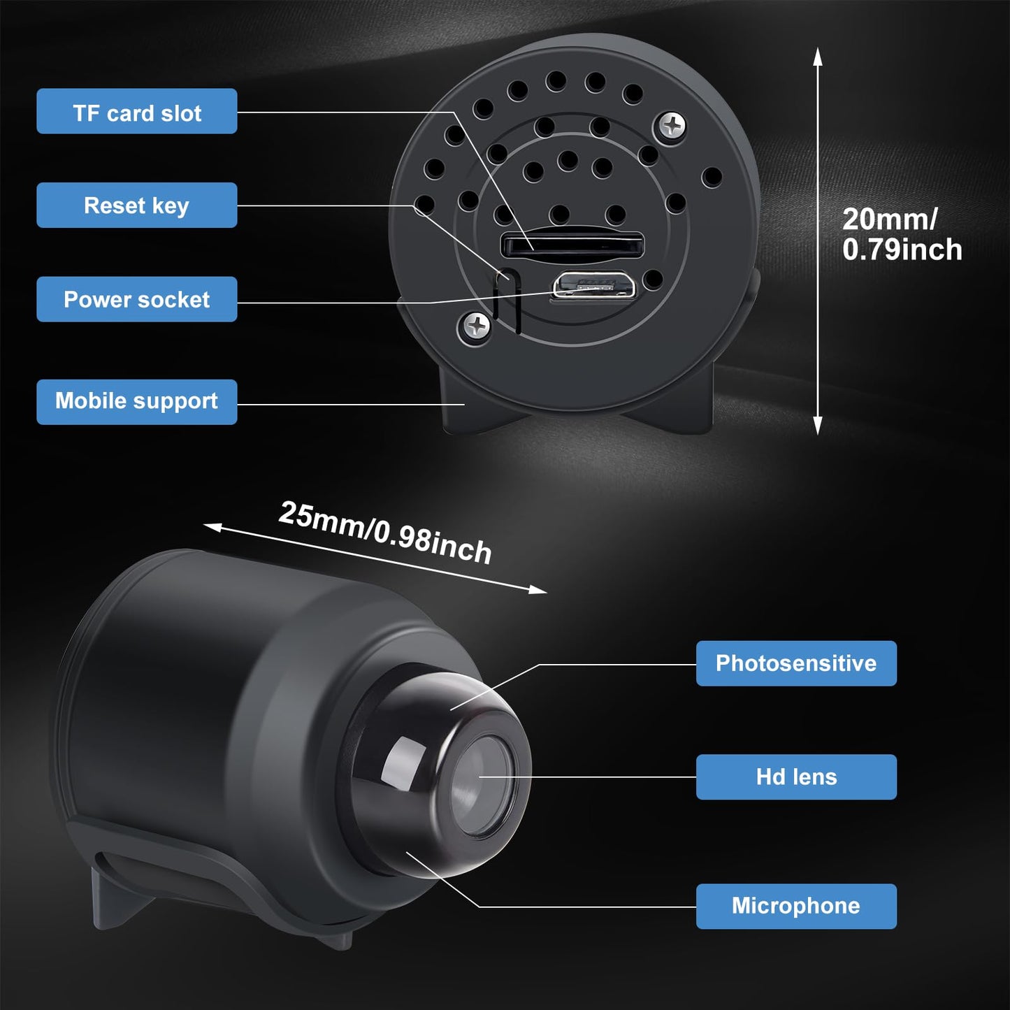 RANBENKY Hidden Camera Full HD 1080P Wireless Hidden Cameras Security Camera Indoor Nanny Cam with Night Vision Motion Detection App Control Mini Camera for Home Security Monitoring X5