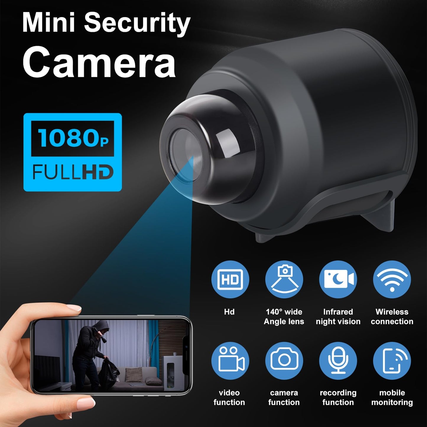 RANBENKY Hidden Camera Full HD 1080P Wireless Hidden Cameras Security Camera Indoor Nanny Cam with Night Vision Motion Detection App Control Mini Camera for Home Security Monitoring X5