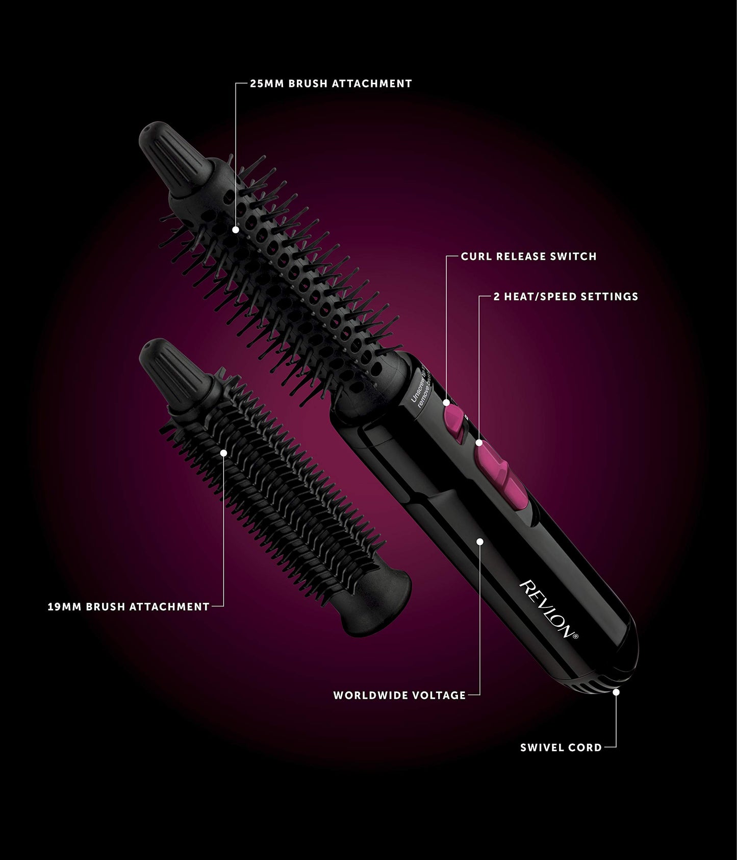 Revlon Hair Tools UK Tangle Free Hot Air Styler, Black