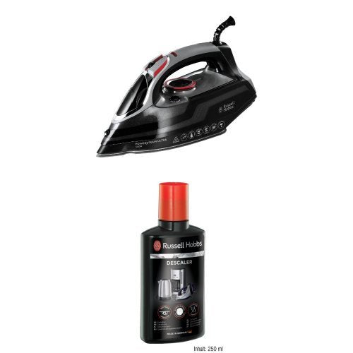 Russell Hobbs Power Steam Ultra Iron, Ceramic Non-stick soleplate, 210gm Steam Shot, 70gm Continuous steam, 350ml Water Tank, Self-clean, Anti-calc & Anti-drip function