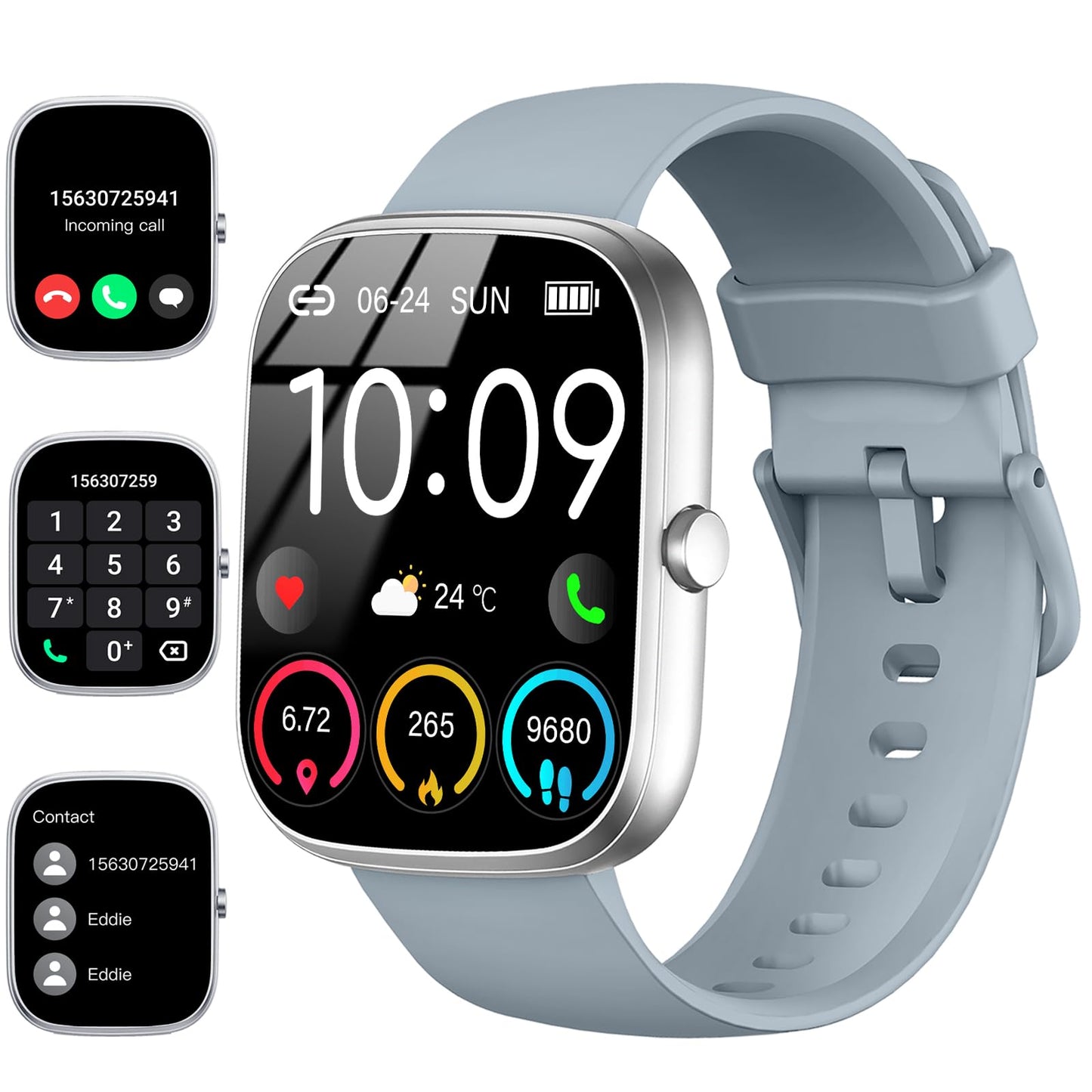 Smart Watch for Men Women Answer/Make Calls, 1.91" Fitness Watch with Heart Rate Sleep Monitor, Step Counter Fitness Tracker, Sports Activity Trackers Waterproof Smartwatches