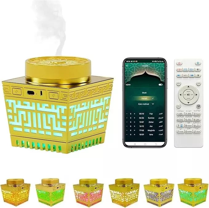 Telawah Quran Speaker & Mini Incense Burner Bakhoor,Remot Control with 114 Surah