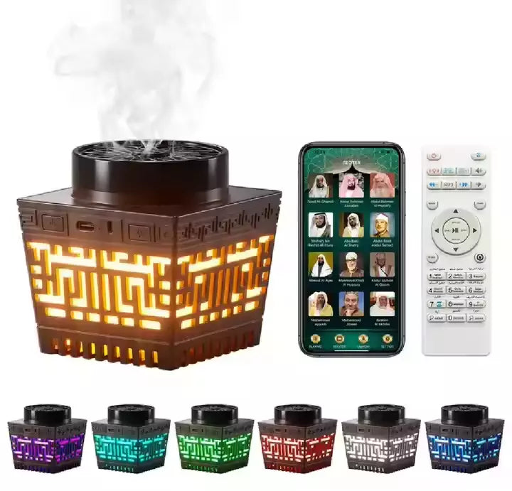 Telawah Quran Speaker & Mini Incense Burner Bakhoor,Remot Control with 114 Surah