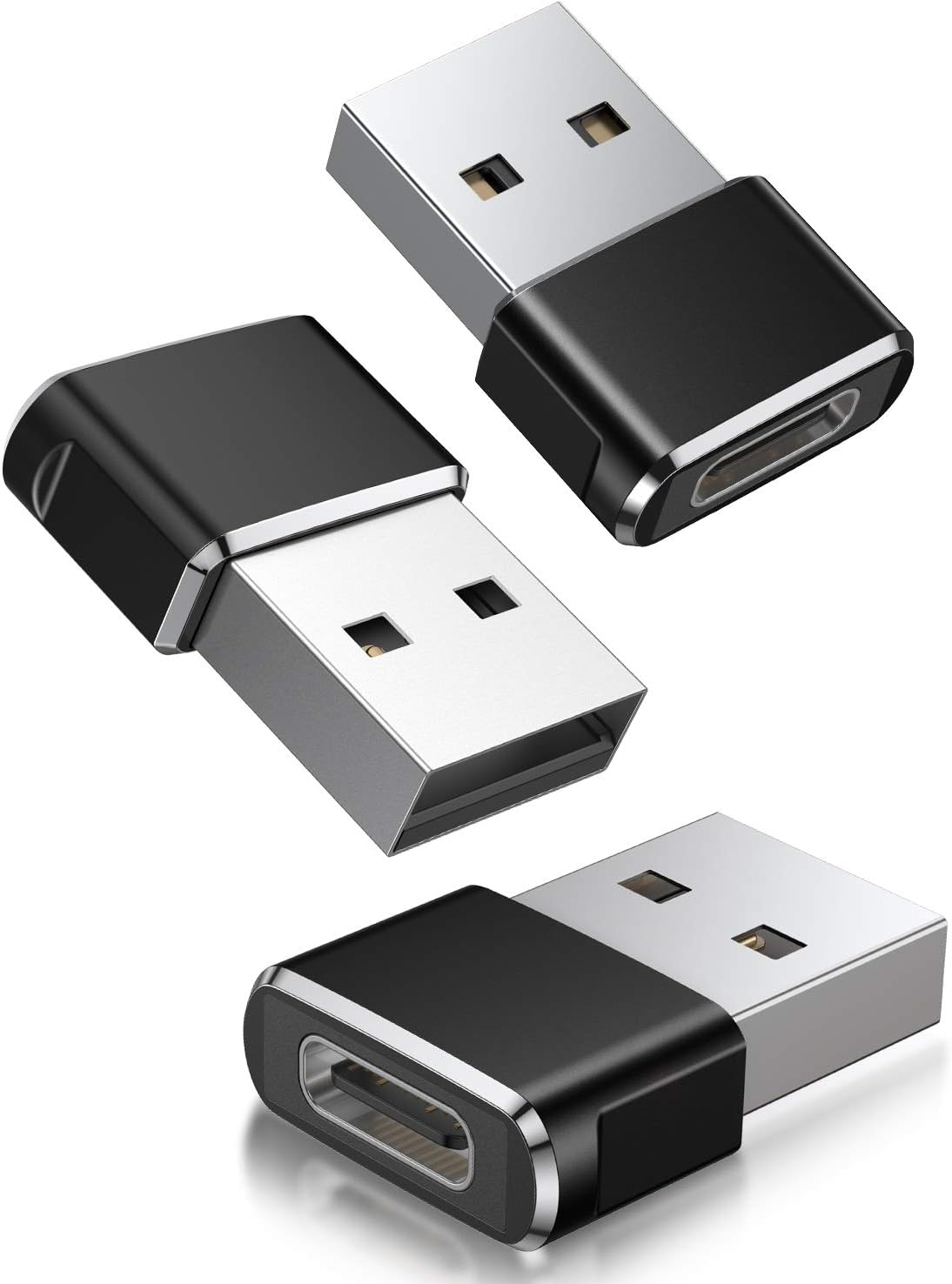 USB to USB C Adapter Cable 3-Pack - USB C Female to USB A Male Charger Cable Converter for Apple iWatch 8 7, MacBook, iPhone 12 13 14 15 Max Pro, Airpods, iPad 10 Air 4 5 Mini 6, CarPlay, Galaxy S23 S24 A34 by BASESAILOR