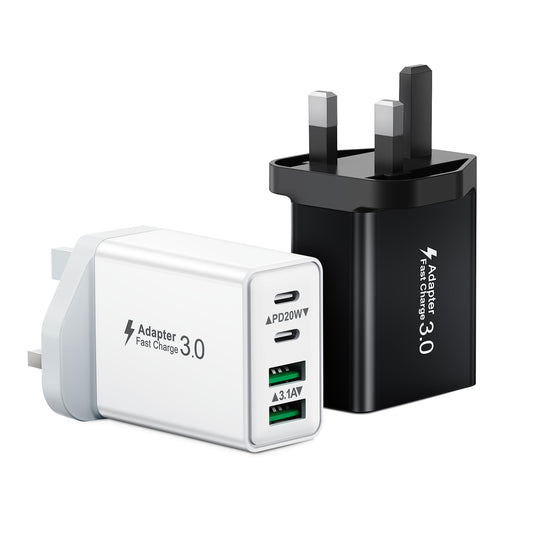 USB C Plug Fast Charge, 40W Multi USB Fast Charger UK for iPhone Pro Max Plus, Samsung, Multiport USB Wall Plug Dual USBC Power Adapter Type C Charger Head
