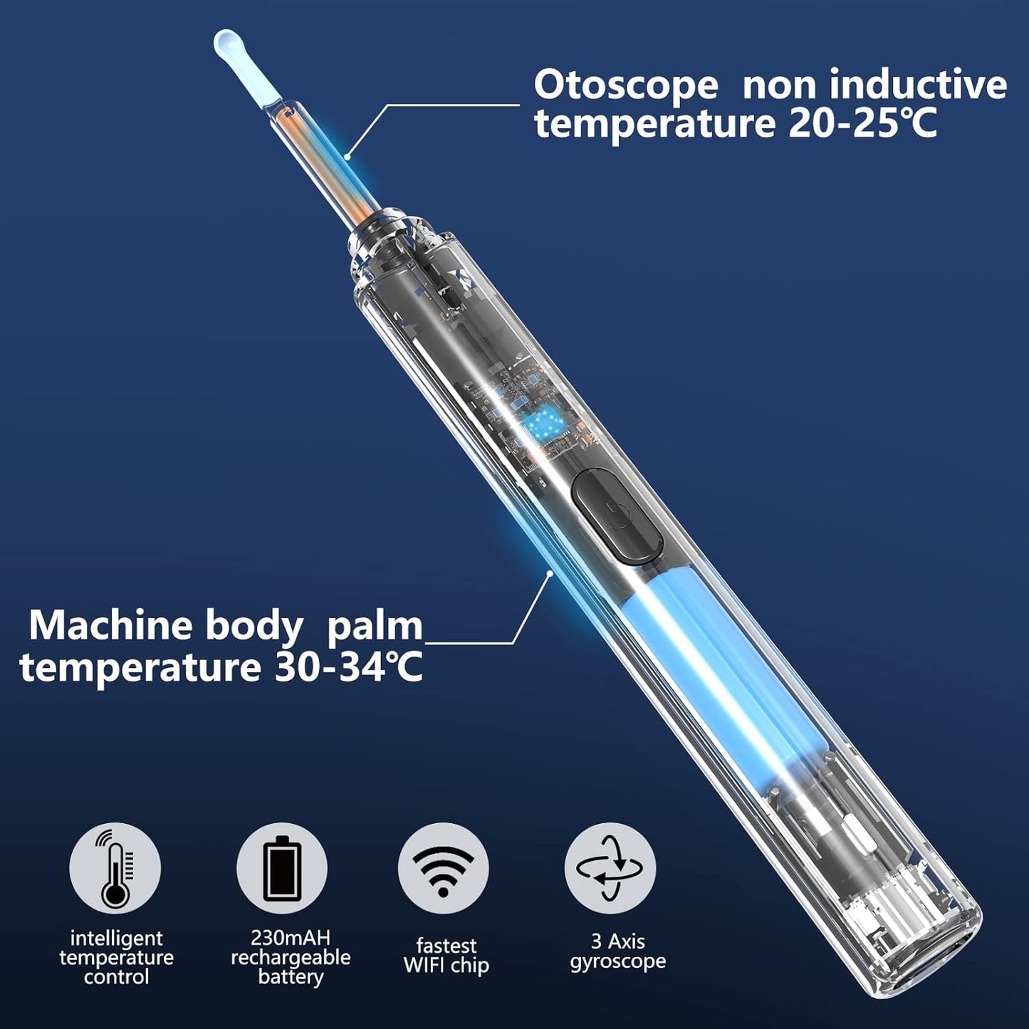 VITCOCO Ear Wax Removal Kit Ear Camera 1920P FHD Wireless Ear Cleaner Wax Remover with 8 PCS Ear Spoon, Waterproof Ear Otoscope Endoscope for iPhone, Ipad & Android Smart Phones