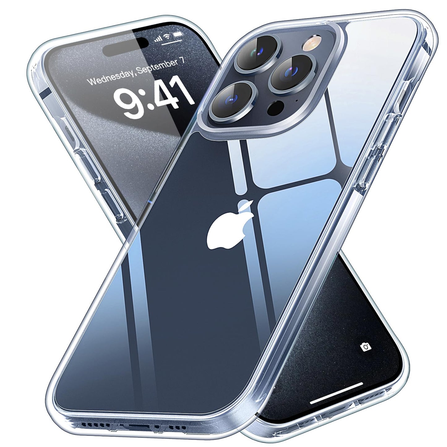 Vimiki Clear Designed for iPhone 15 Pro Max Case,Protective Bumper Hard PC Phone Cases, Thin Slim Fit Cover, Clear