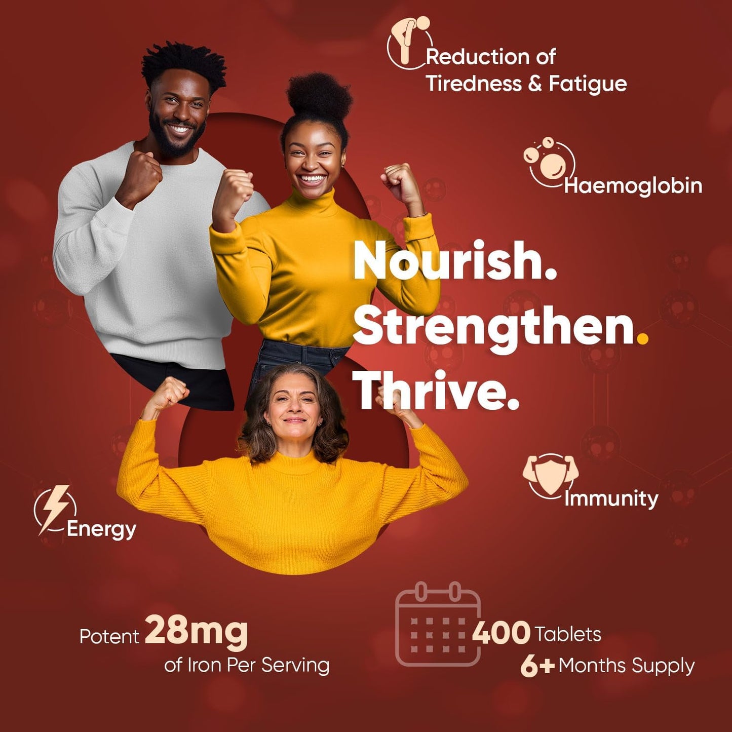 Gentle Iron Tablets High Strength 28mg - 400 Tablets (6+ Months Supply)