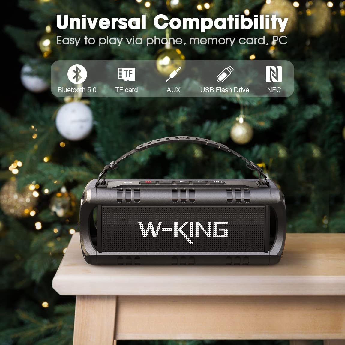 WKING Bluetooth Speaker, 30W Portable Wireless Loud Speakers Waterproof Outdoor Speaker with Punchy Bass,USB Playback -Powerful Speaker for Home, Party, Camping
