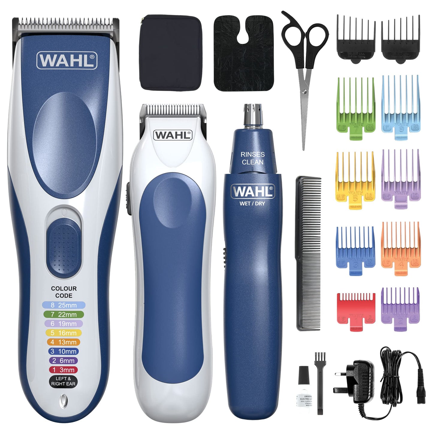 Wahl Colour Pro Cordless Combi Kit, Hair Clippers for Men, Head Shaver, Men's Hair Clippers with Beard Trimmer, Clipper and Trimmer, Easy to Use, Grooming Kit