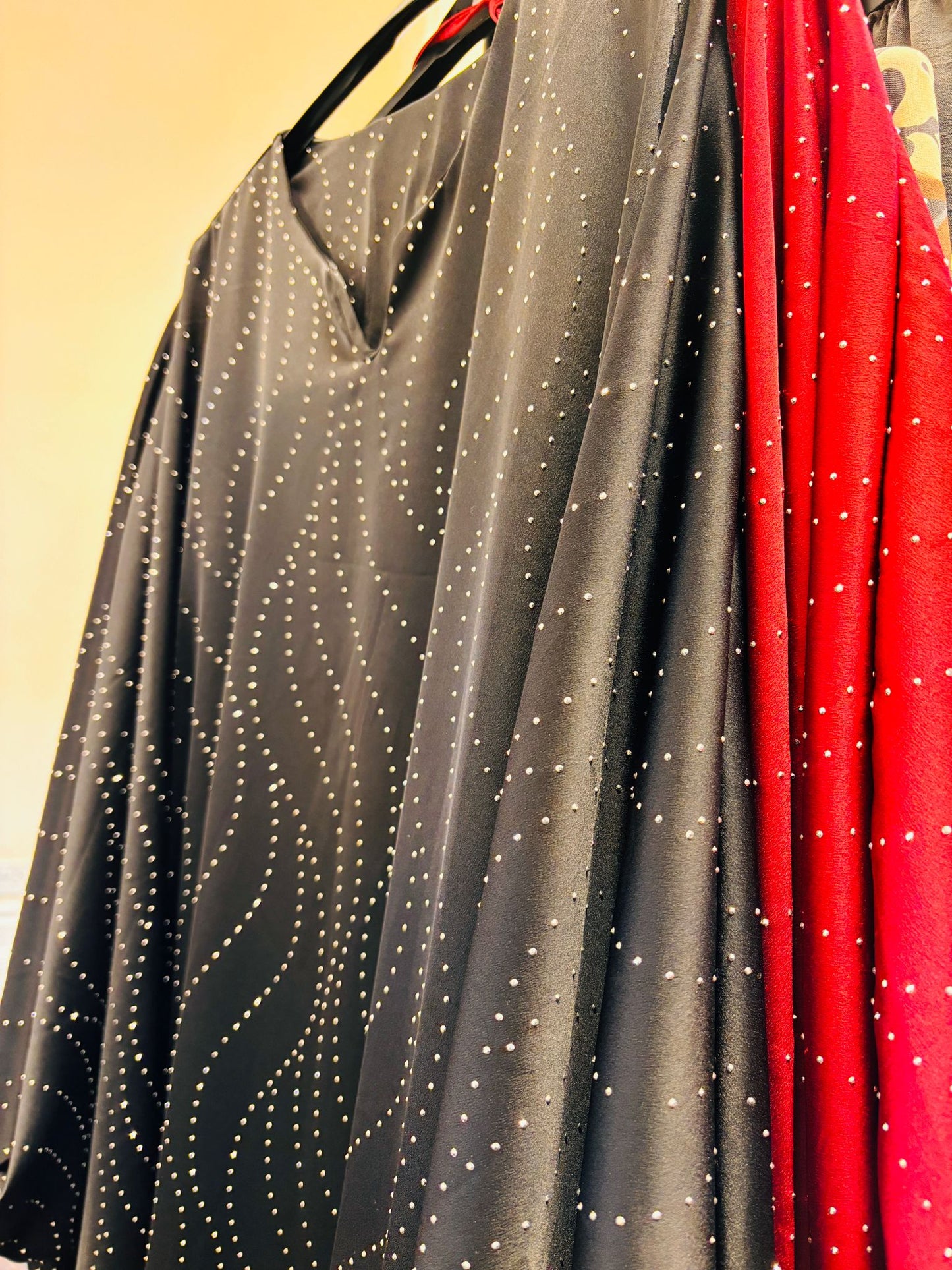 New Women Fashion Elegant Embellished Kaftan Dress Abaya Set