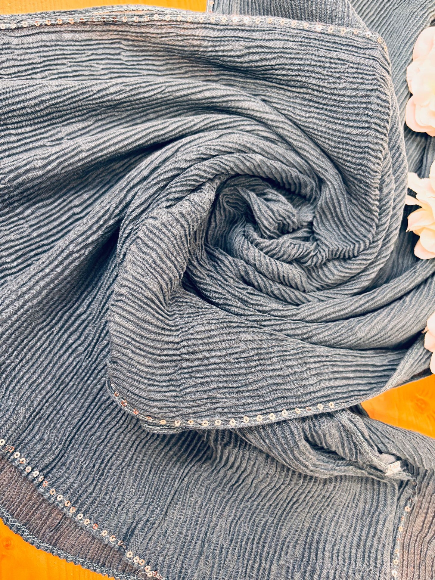 Light Blue Super Soft Crape Cotton Fabric Hijab