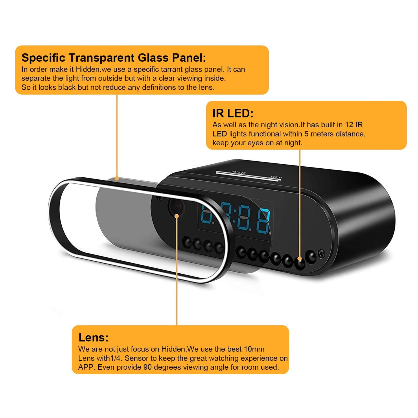 WiFi Spy Camera Clock 1080P HD Hidden Camera Wireless Small Hidden Camera for Home Security Mini Indoor Secret Surveillance Camera Nanny Cam with APP Control Night Vision and Motion Detection