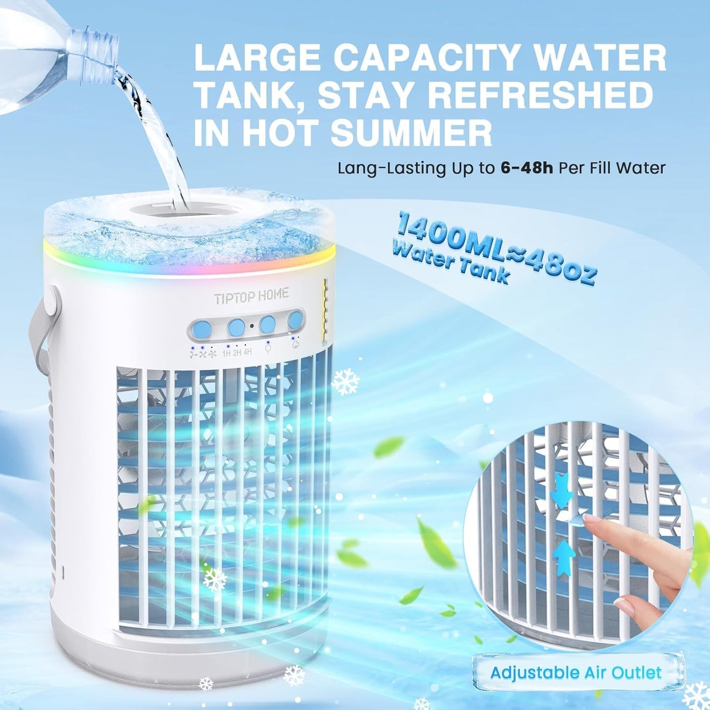 Portable Air Conditioner, 5 in 1 Air Cooler Mini Air Conditioner Fan