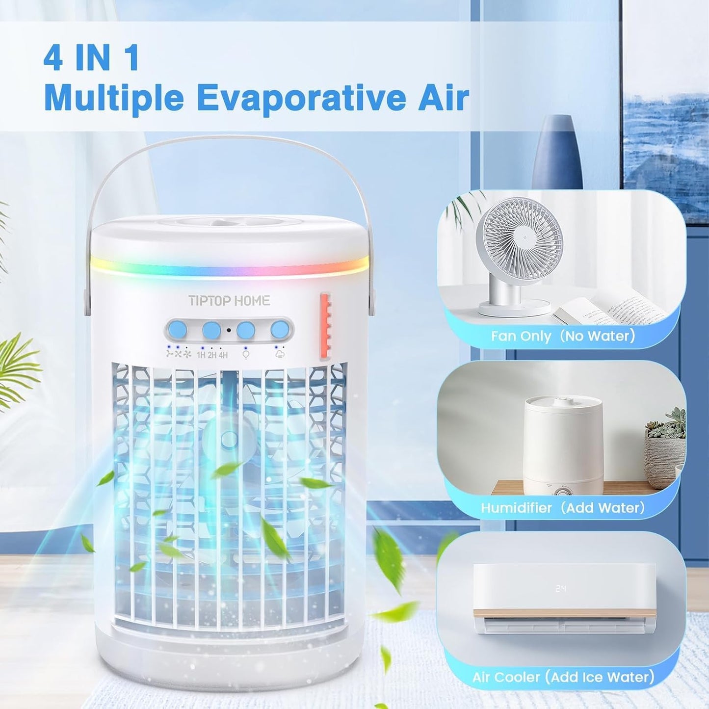 Portable Air Conditioner, 5 in 1 Air Cooler Mini Air Conditioner Fan