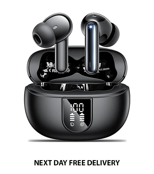 Wireless Earbuds,Earphones Bluetooth 5.3 in Ear with 4 Mic ENC Calls Noise Cancelling Wireless Headphones Mini LED Display HiFi Stereo 42H Playtime Bluetooth Earbuds Touch Control