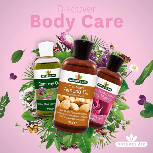 Natures Aid Almond Oil, Pure, Sweet Almond Oil, Massage Oil, Suited to Dry, Sens