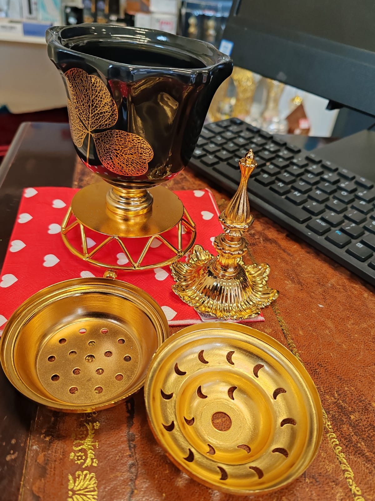 Bukhoor Burner + 2 Free Bukhoor Incense (Shams Al Emarat 40g & Dirham Gold 40g)