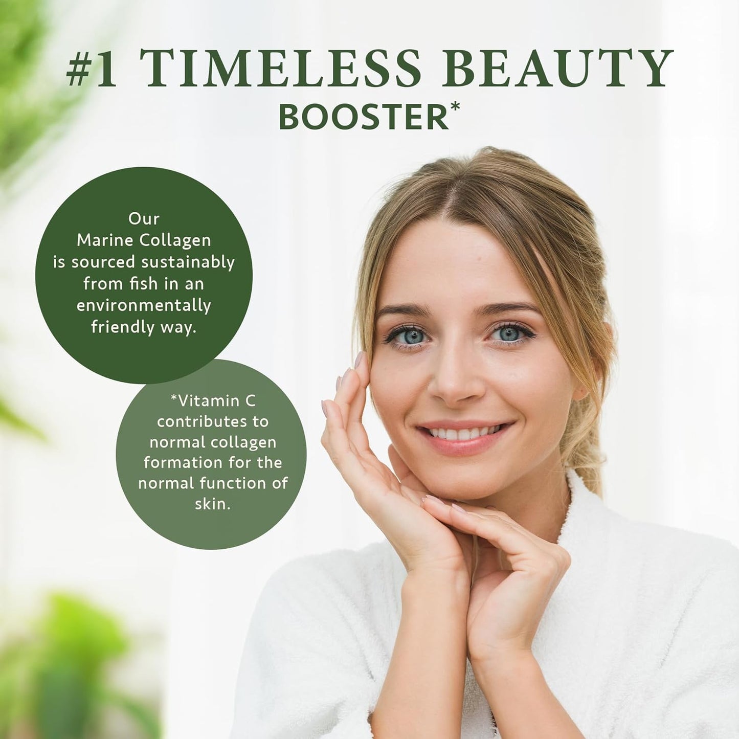 Marine Collagen Capsules with Hyaluronic Acid + Vitamin C 2400mg