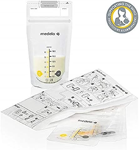 Breast Milk Storage Bags Medela Set of 180 ml - Pack of 50 BPA-free breast milk