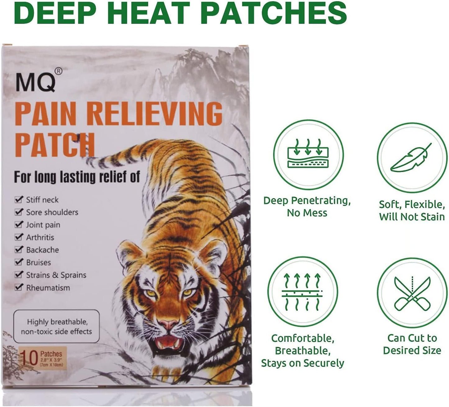 Pain Relief Patches Plaster Herbal for Knee Back Joint Muscle Neck, Pain Relieving Up to 12 Hours, 20 Patches.