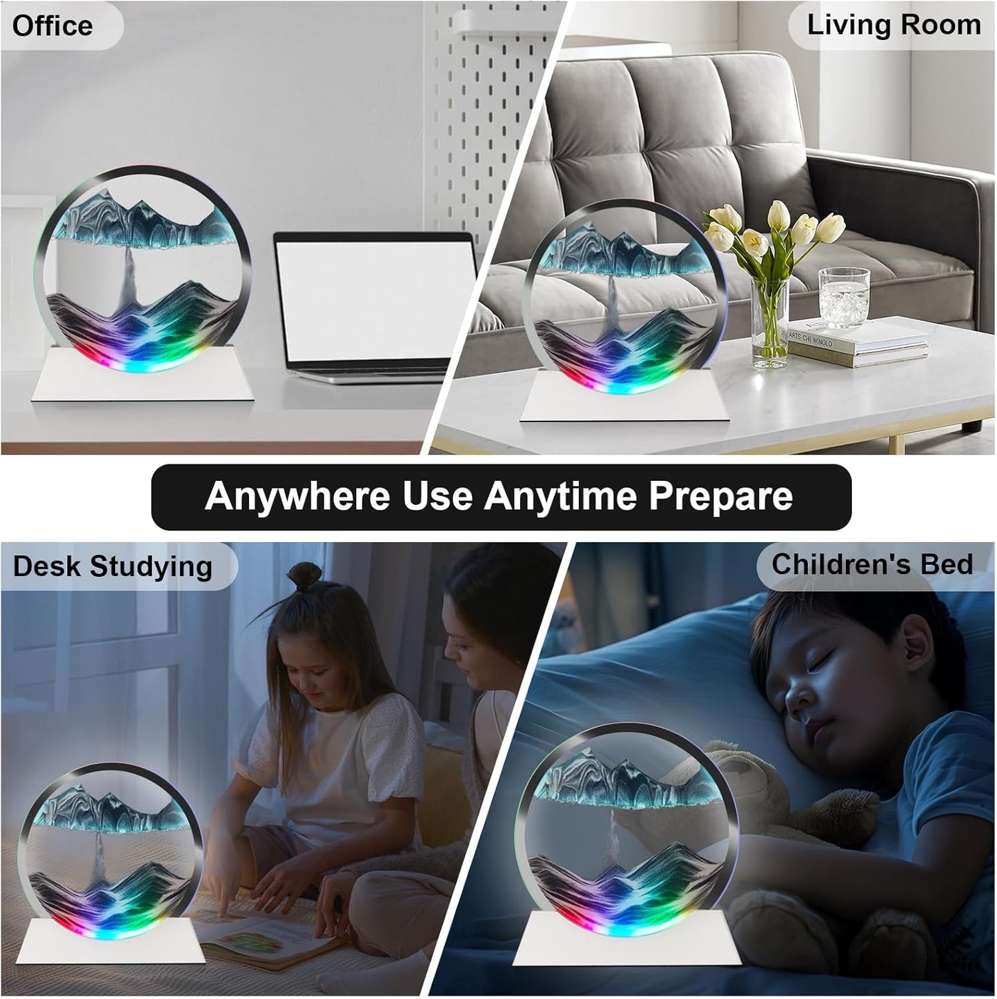 Sand Art Picture Bluetooth Speaker Wireless Rechargeable Blue