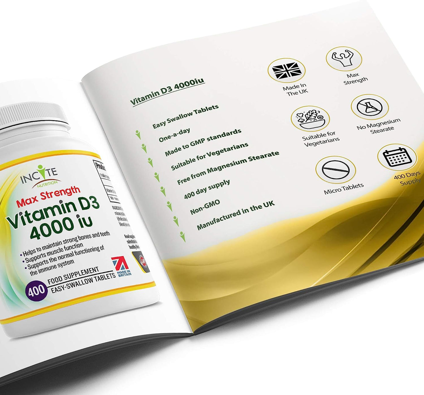 Vitamin D3 4000 Vitamin D Tablets Vegetarian Vitamin Supplements Immune System Booster