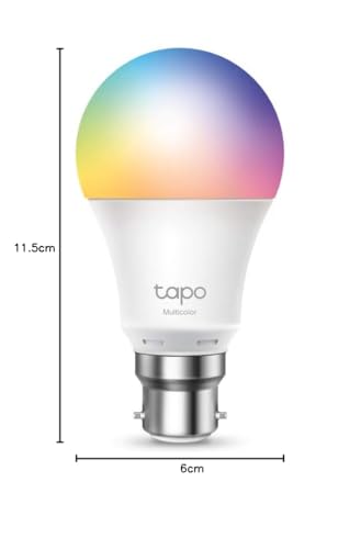 Tapo Smart Bulb, Smart WiFi LED Light, B22, 8.3W, Works with Amazon Alexa(Echo and Echo Dot) and Google Home, Colour-Changeable, No Hub Required (Tapo L530B) [Energy Class F], Multicolor