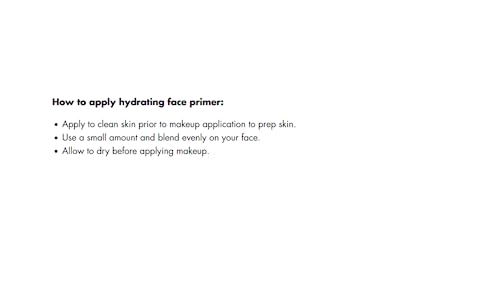 e.l.f., Hydrating Face Primer, Lightweight, Long Lasting, Creamy, Hydrates, Smooths, Fills in Pores and Fine Lines, Natural Matte Finish, Infused with Vitamin E, 0.47 Oz