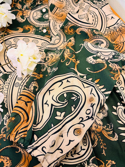 Summer Print Long Sleeve & Long Dress with New Fashion Style